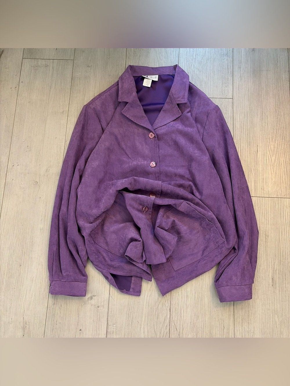 Vintage Purple Suede Button Up Shirt Jacket
Made in USA